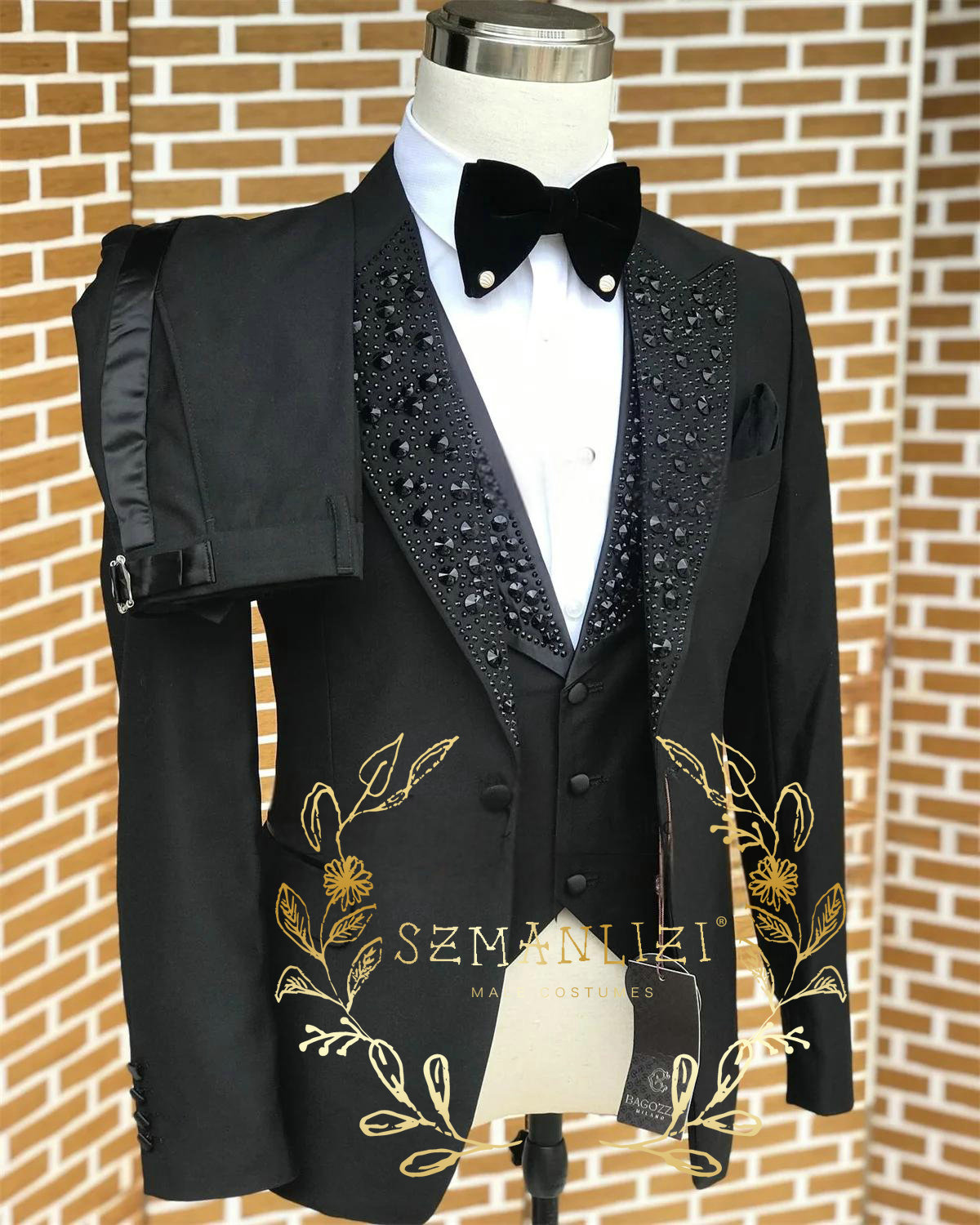 Formal Wear For Men In Wedding - 흑인 남성 정장 럭셔리 스톤 크리스탈