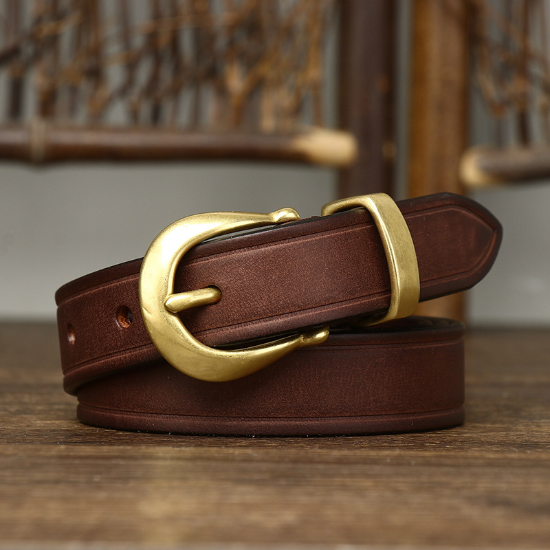 Formal Belt Leather Thin - 85-120cm 여성용 순수 천연 소가죽 벨트