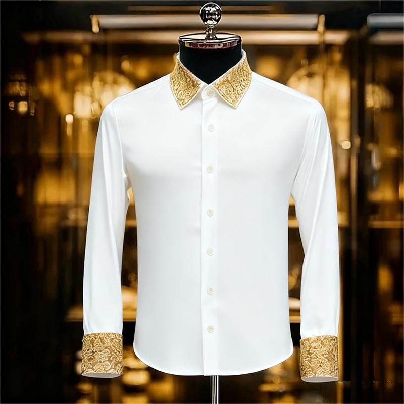 남성용 민족 스타일 정교한 꽃무늬 셔츠, 정장 셔츠,  - Men Formal Party Wear Shirt 리뷰 및 가격