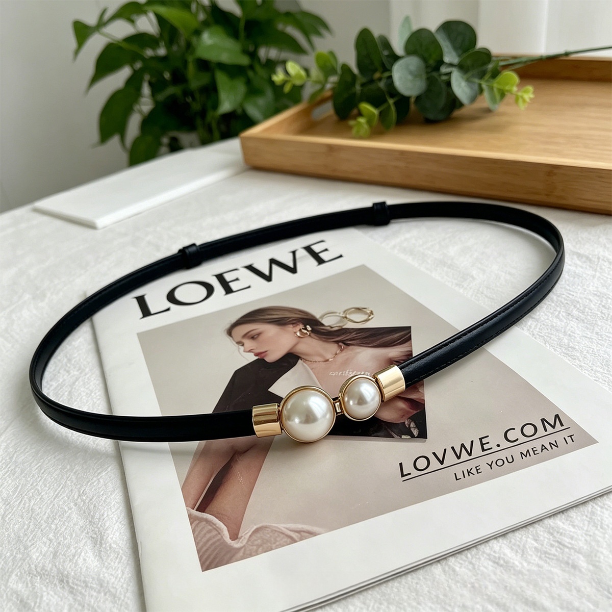 여성용 얇은 PU 가죽 허리 벨트 인조 진주 장식 조절 - Formal Belt Leather Thin 리뷰 및 가격