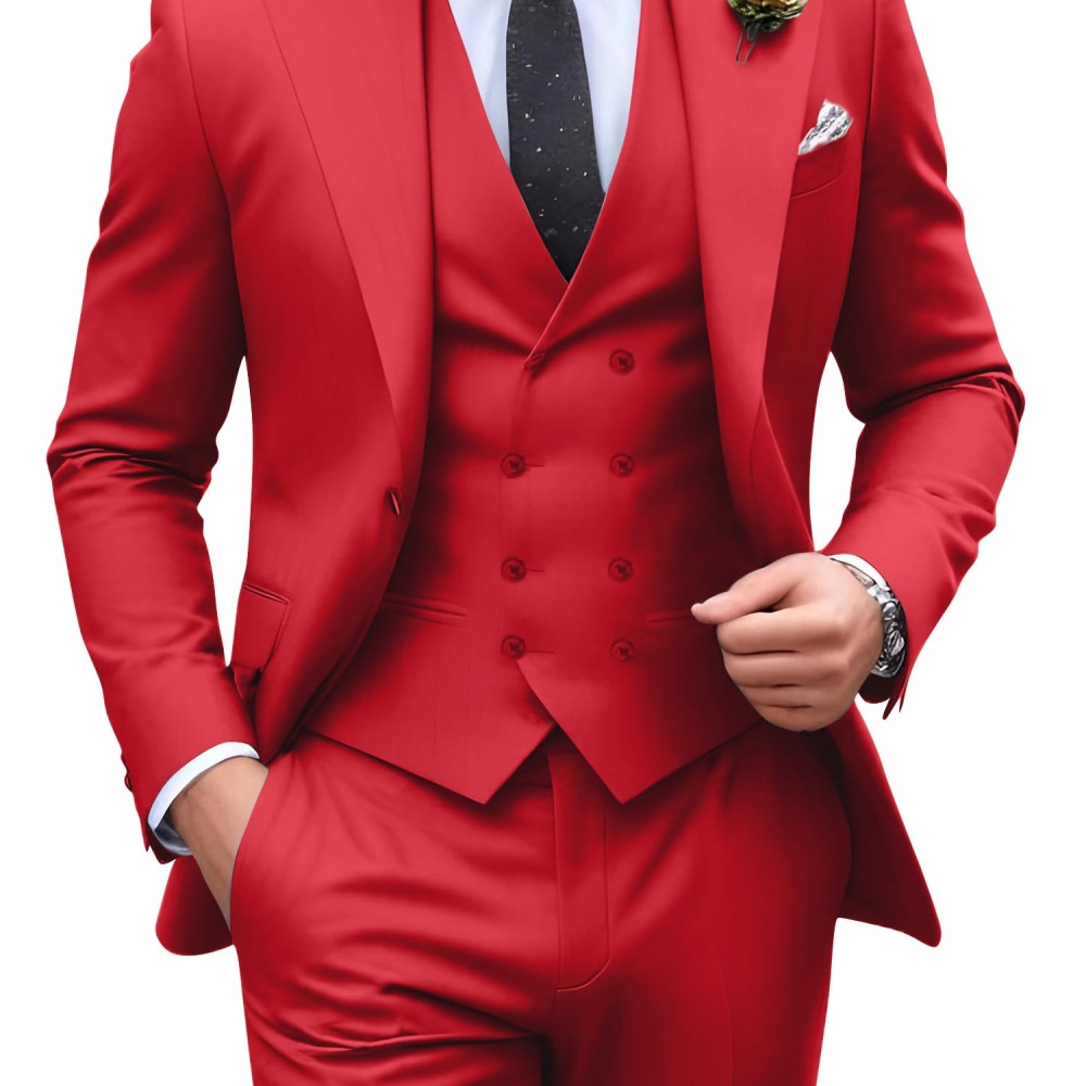 3피스 솔리드 컬러 남성 정장 웨딩 턱시도 신랑 의상  - Formal Wear For Men In Wedding 리뷰 및 가격