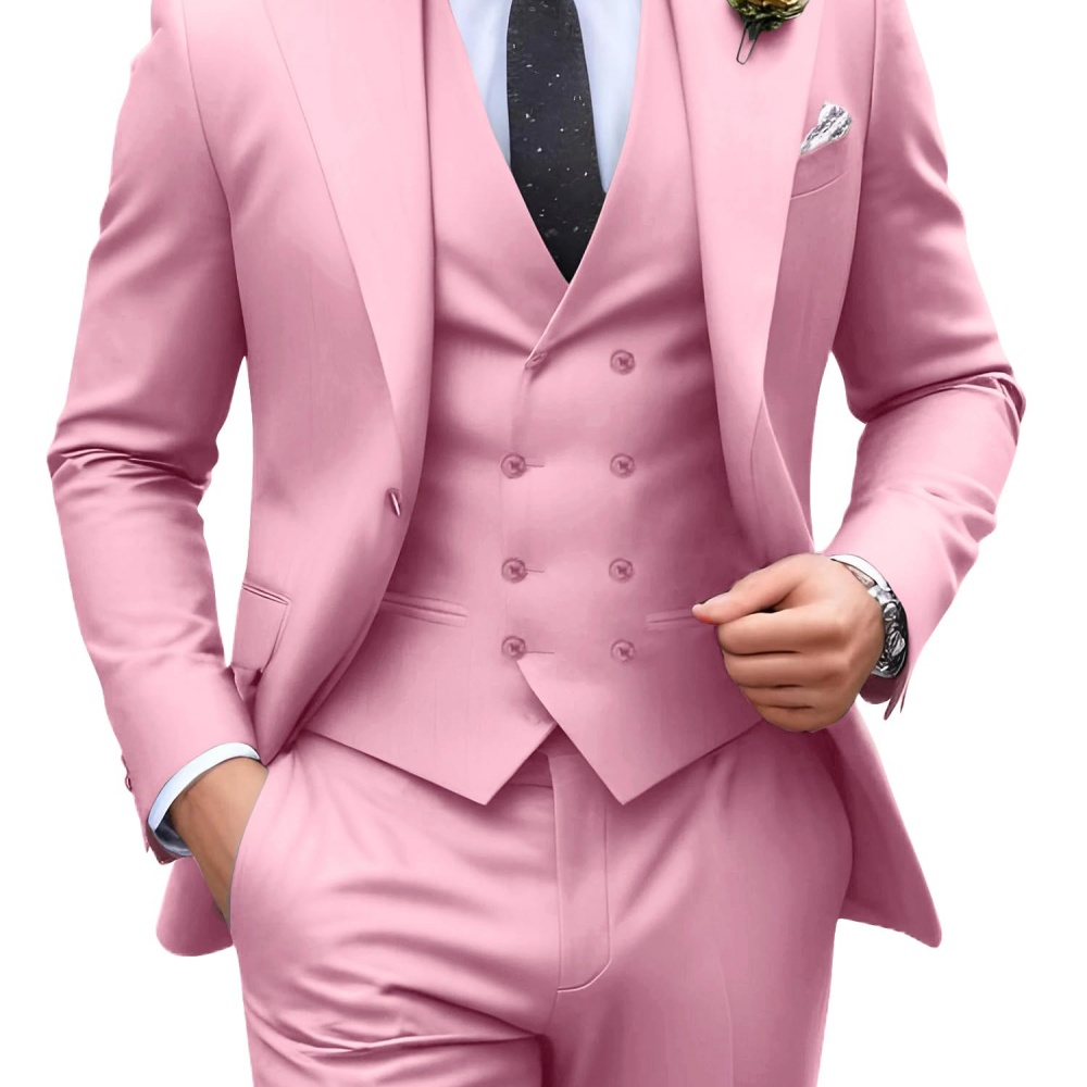 3피스 솔리드 컬러 남성 정장 웨딩 턱시도 신랑 의상  - Formal Wear For Men In Wedding 리뷰 및 가격