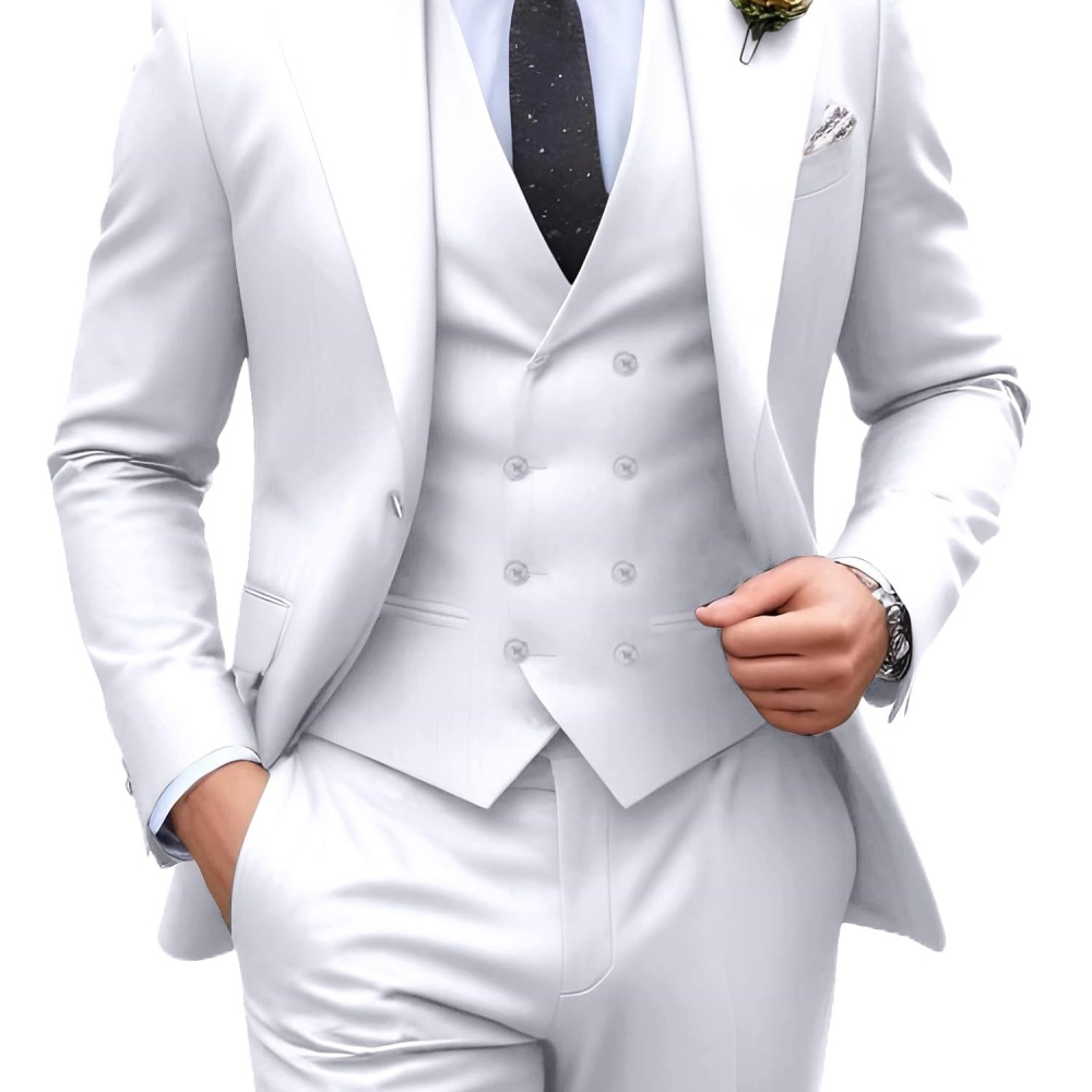 3피스 솔리드 컬러 남성 정장 웨딩 턱시도 신랑 의상  - Formal Wear For Men In Wedding 리뷰 및 가격
