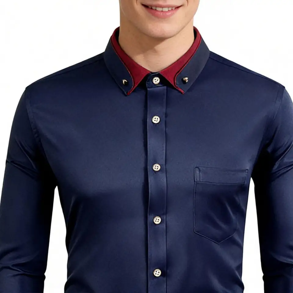남성용 새 패션 순면 셔츠 캐주얼 긴팔 슬림 파티 드레 - Men Formal Party Wear Shirt 리뷰 및 가격