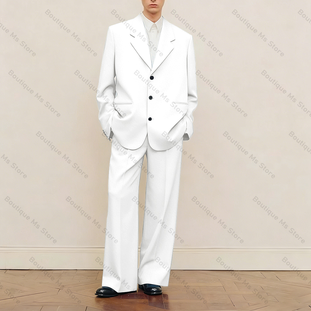 남성용 블랙 오버사이즈 수트 세트 싱글 브레스티드 패션 - Formal Wear For Men In Wedding 리뷰 및 가격