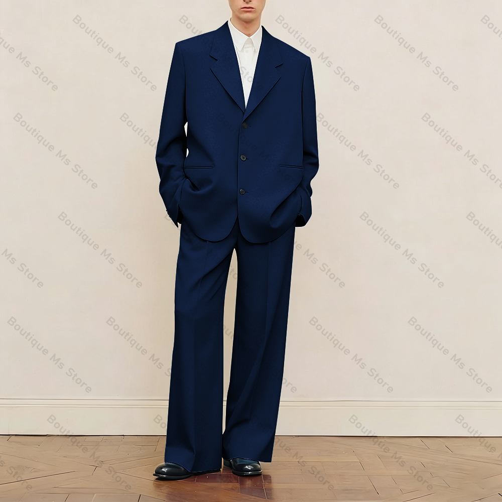 남성용 블랙 오버사이즈 수트 세트 싱글 브레스티드 패션 - Formal Wear For Men In Wedding 리뷰 및 가격