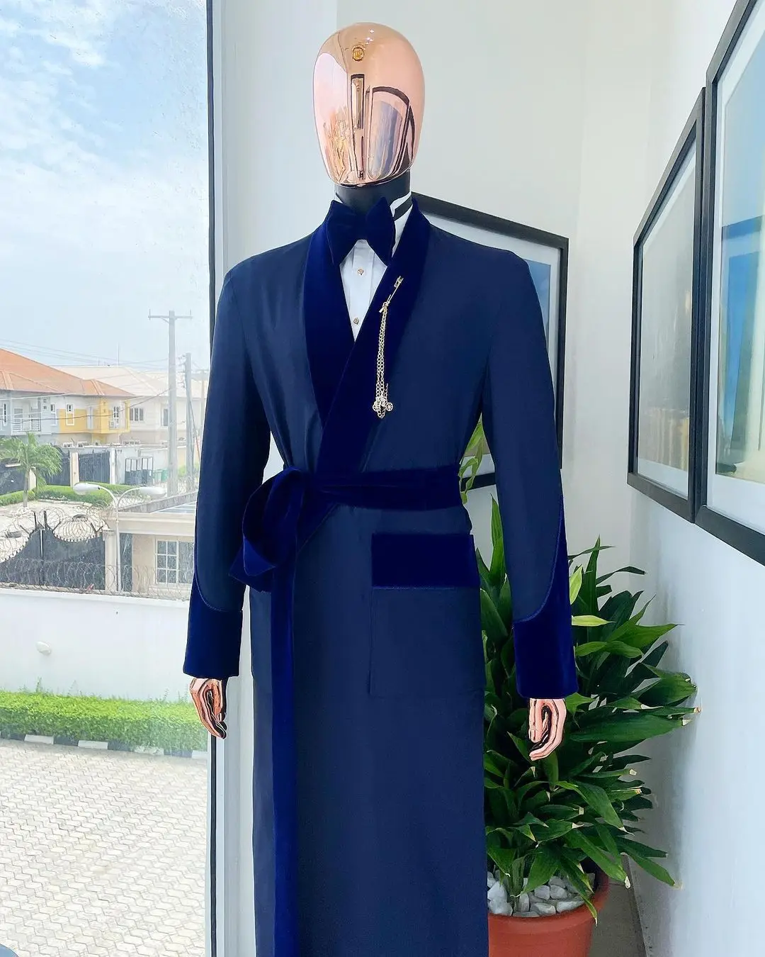 맞춤형 로얄 블루 남성용 세트 롱 재킷, 벨트 포함,  - Formal Wear For Men In Wedding 리뷰 및 가격