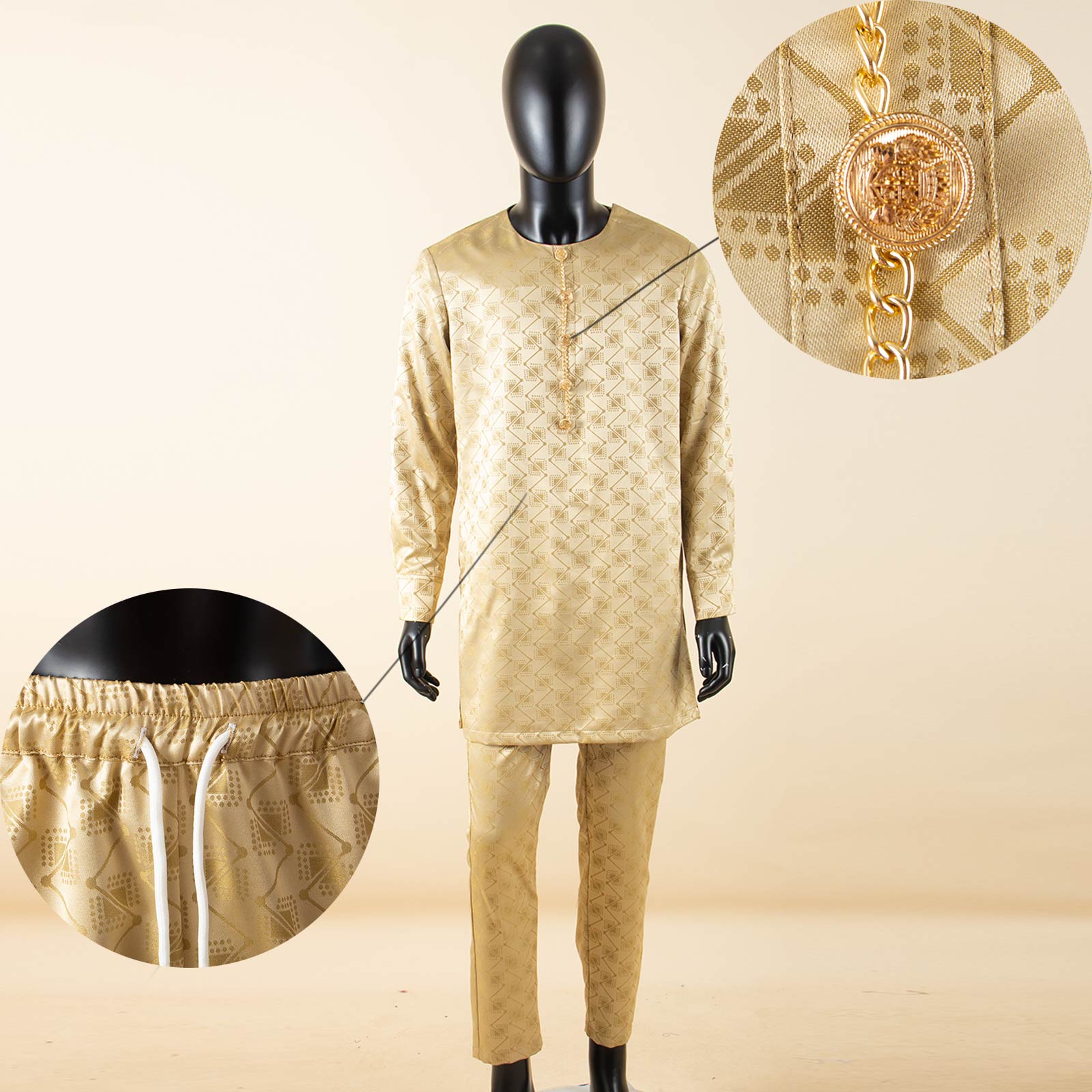 Dashiki 인쇄 된 남성용 긴 셔츠 + 바지 2 피 - Men Formal Party Wear Shirt 리뷰 및 가격